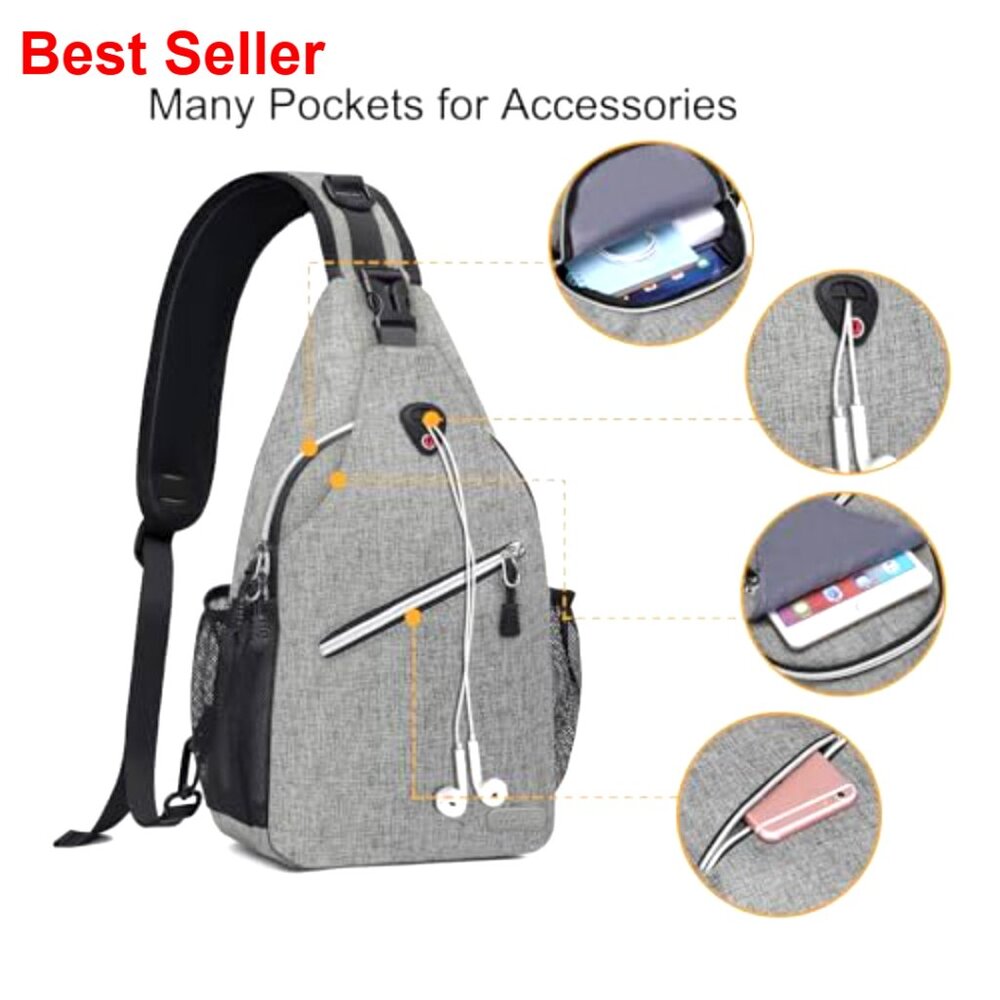Polyester Sling Backpack, Multipurpose Crossbody … - image 2